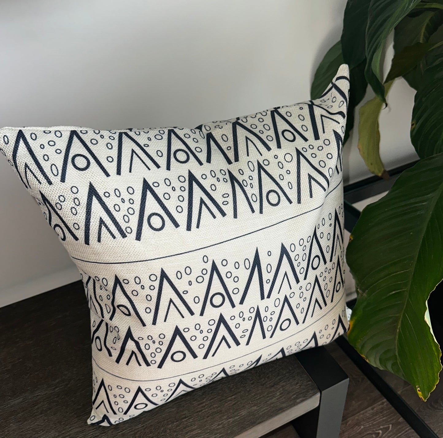 White & Black Throw Pillow