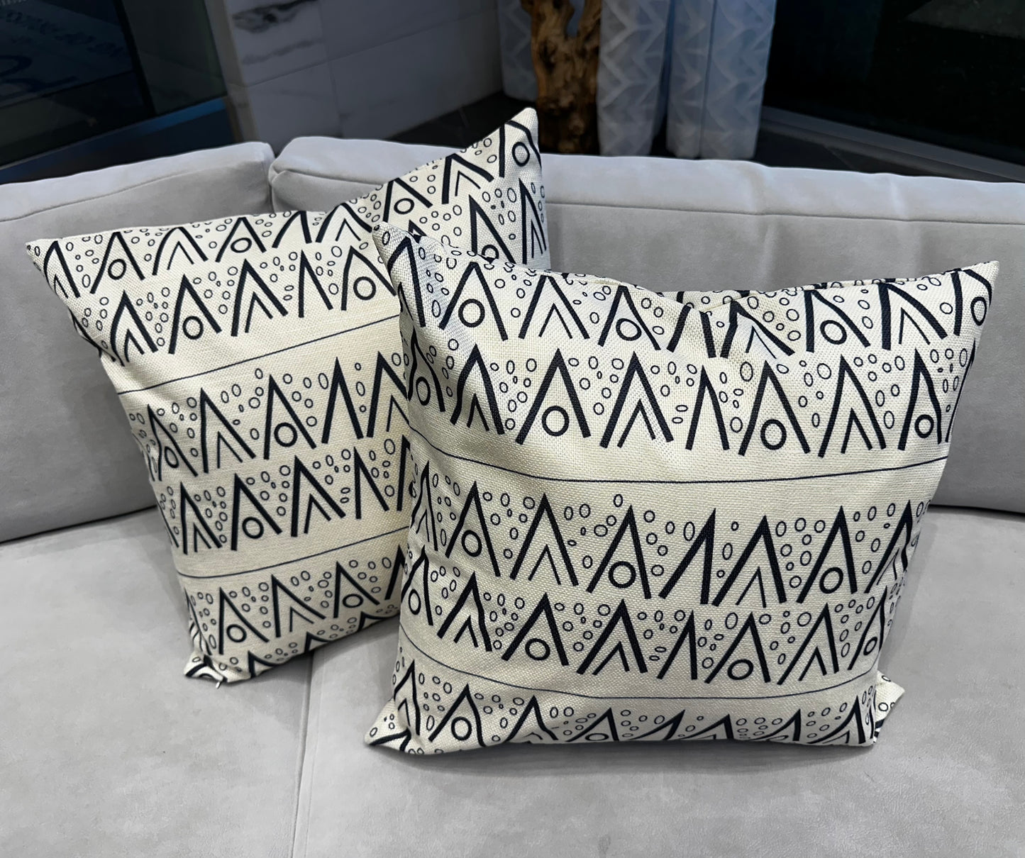 White & Black Throw Pillow