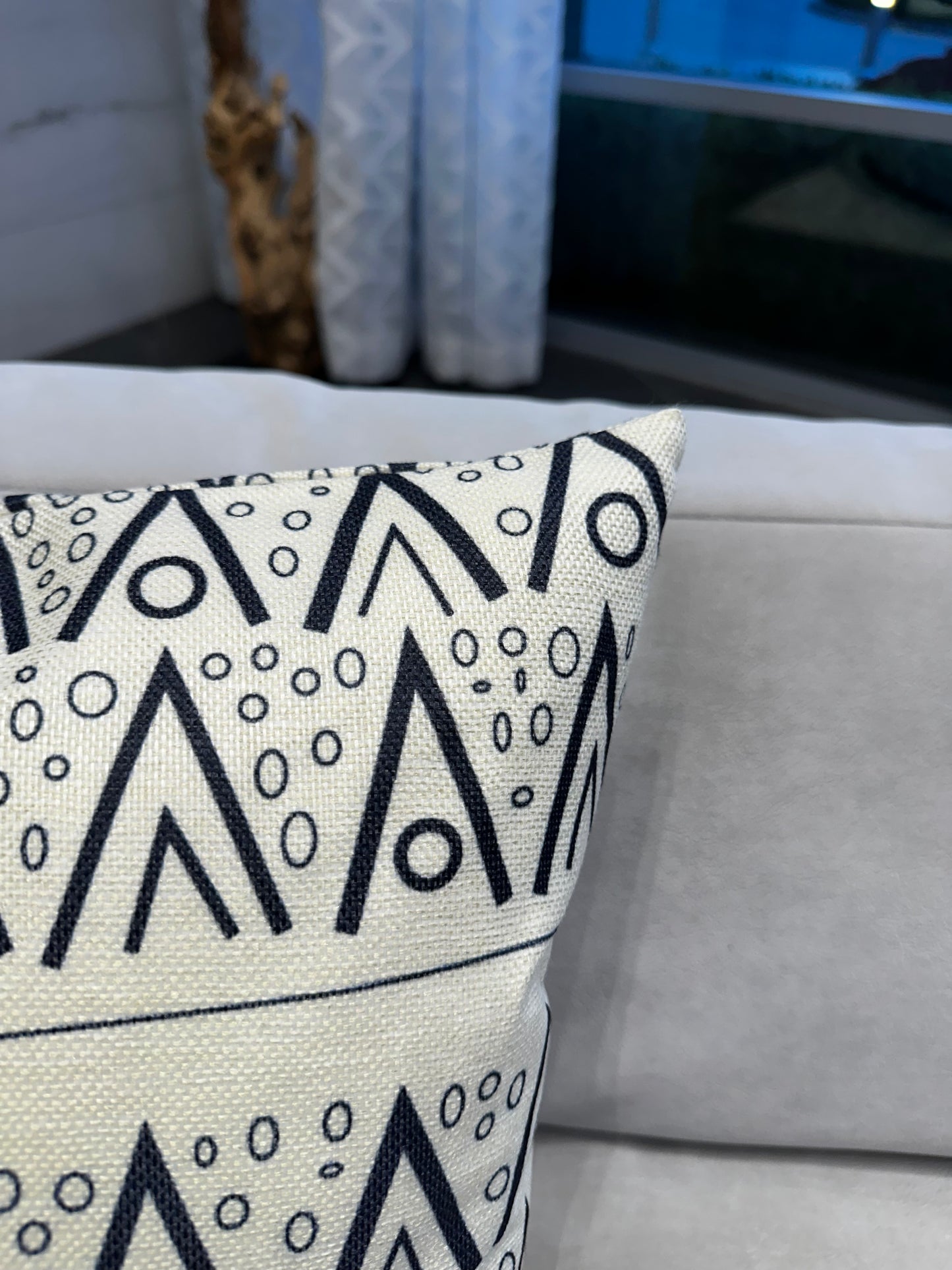 White & Black Throw Pillow