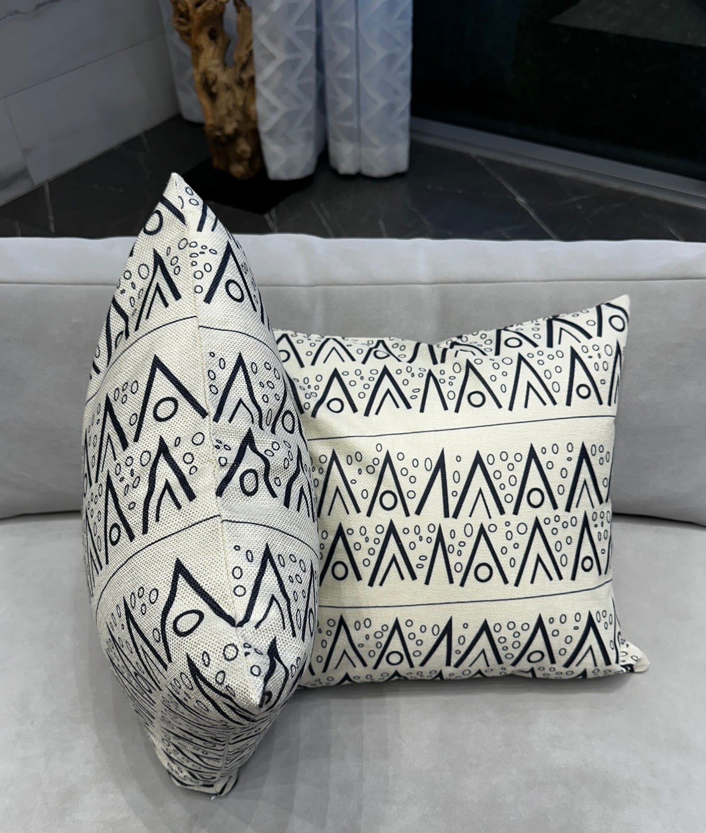 White & Black Throw Pillow