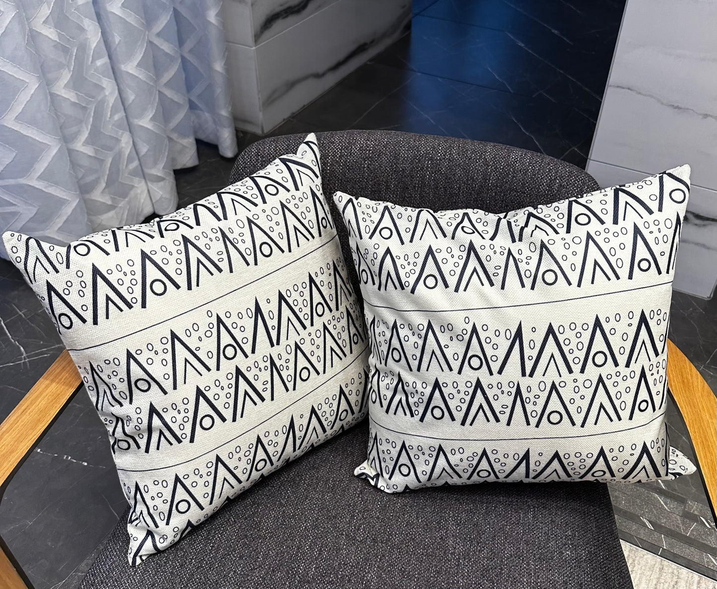 White & Black Throw Pillow